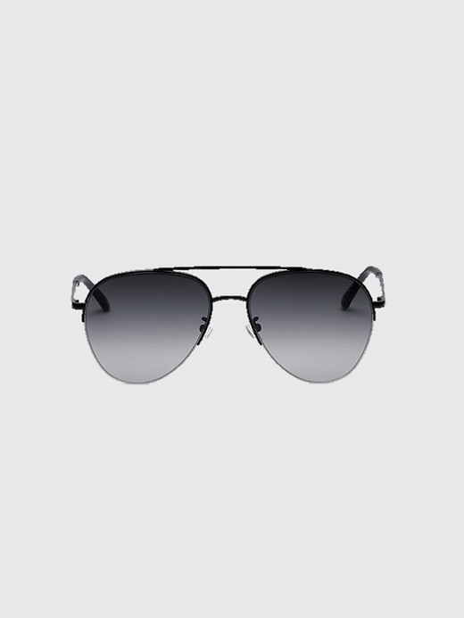 1 of 8 showing, with the color Black Gradient of product Eleventh Hour Oversized Aviator Sunglasses