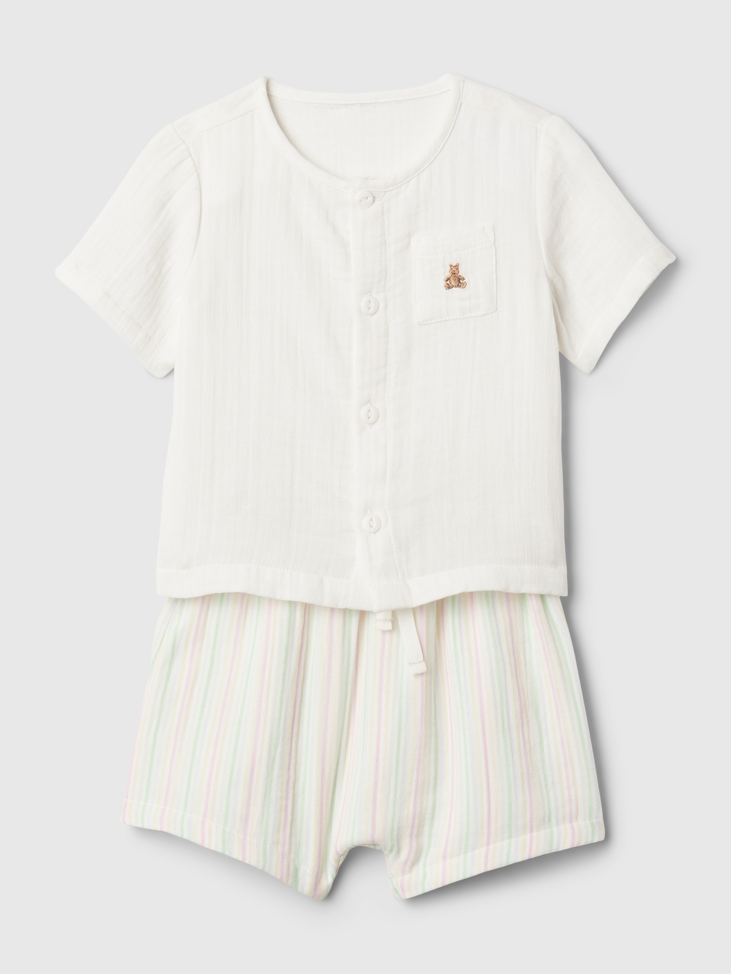 Gap Baby Crinkle Gauze Outfit Set In Multi Stripe