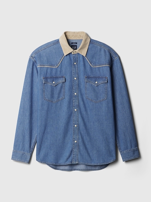 Image number 4 showing, Denim Western Shirt