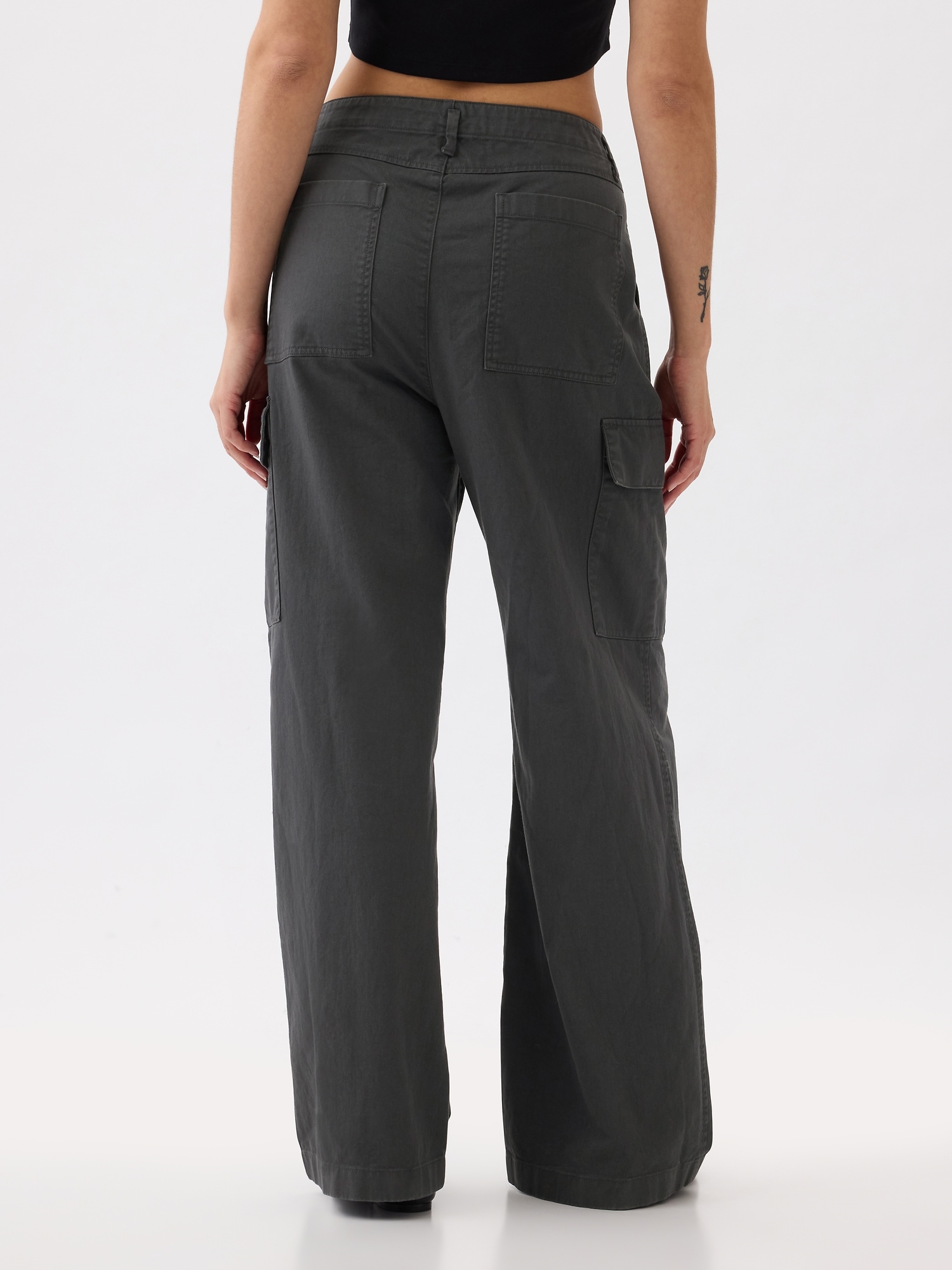 Mid Rise Loose Khaki Cargo Pants Gap
