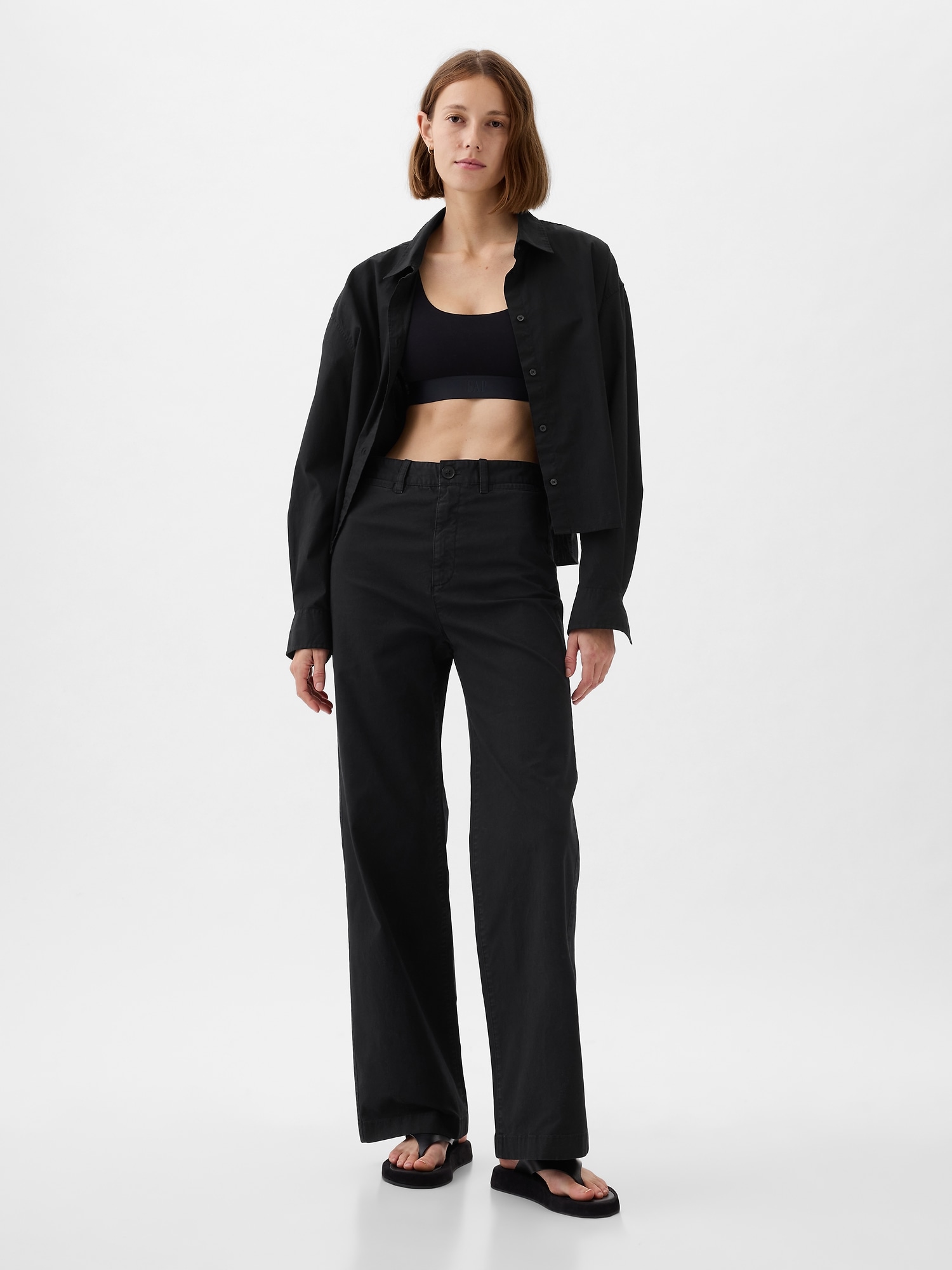 High Rise Corduroy Stride Wide-Leg Pants