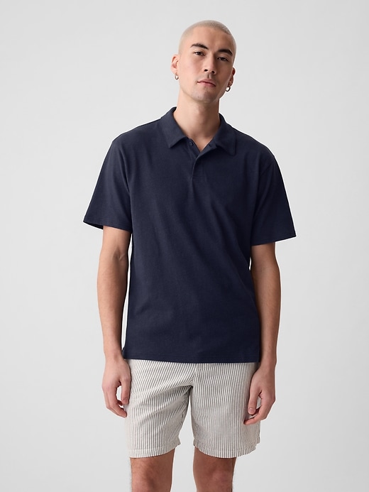 Image number 1 showing, Linen-Cotton Polo Shirt