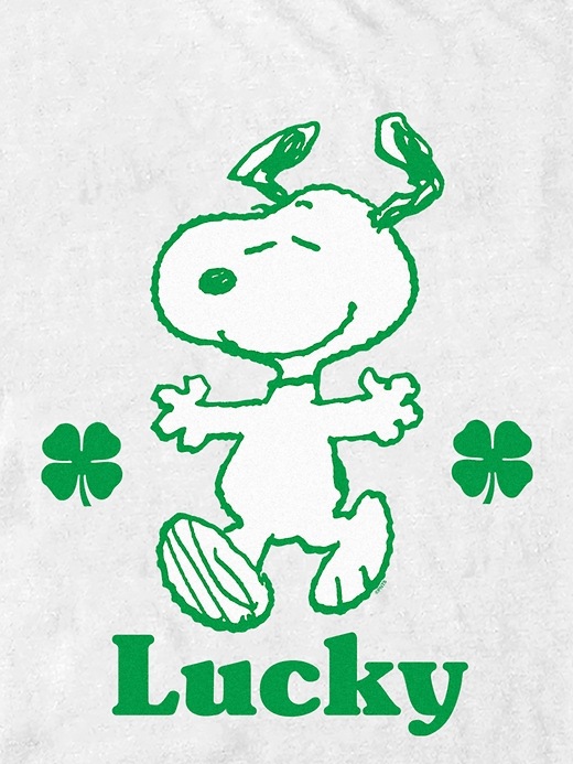 2 of 8 showing, with the color White of product Peanuts Lucky St Patricks Day Graphic Tee