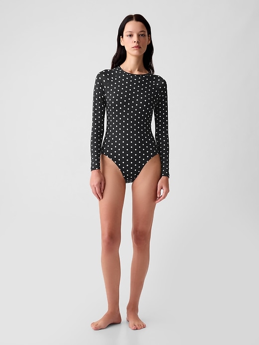 Image number 4 showing, Rash Guard One-Piece Swimsuit