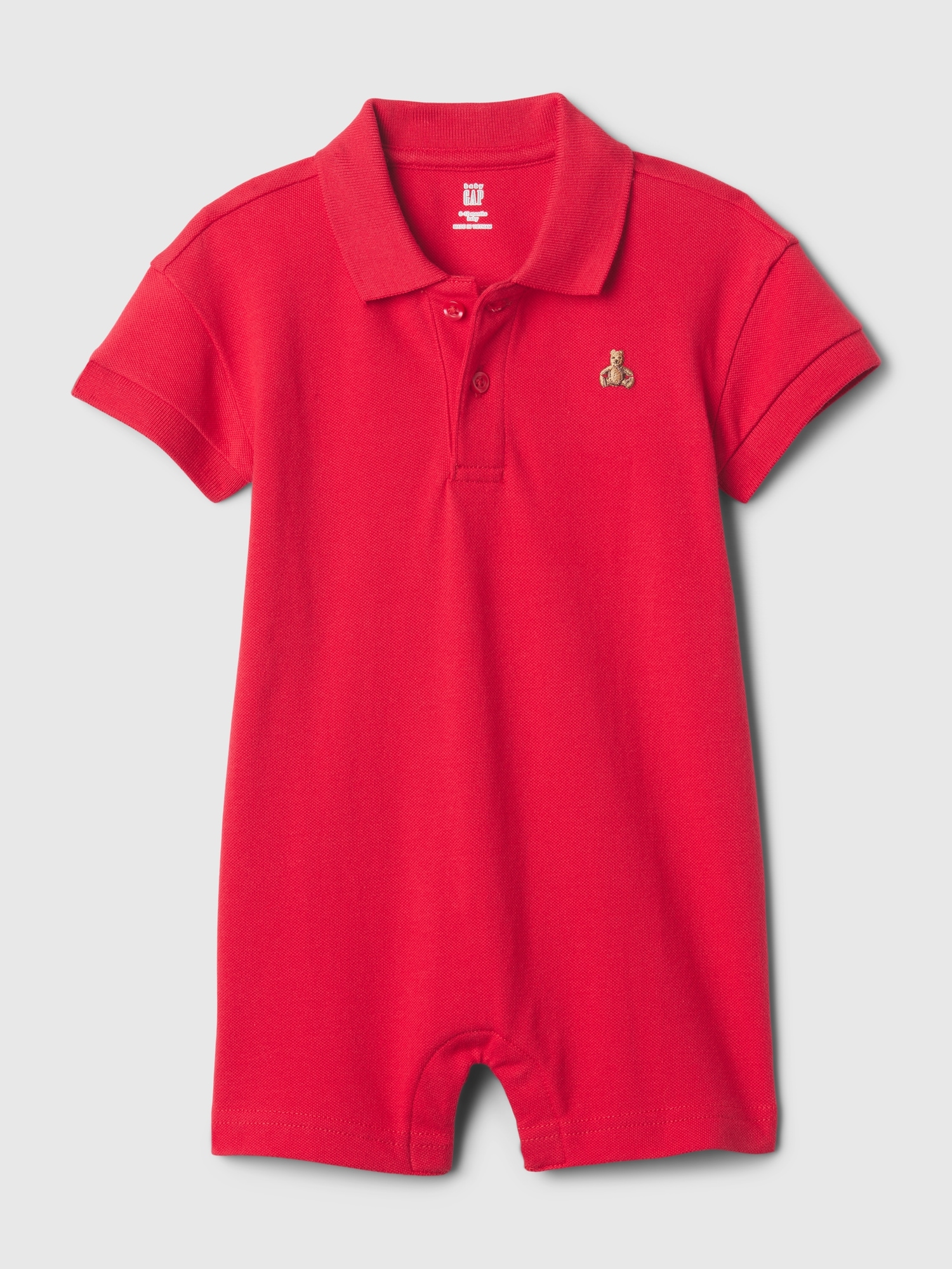Shop Gap Baby Pique Polo Shirt Shorty In Slipper Red