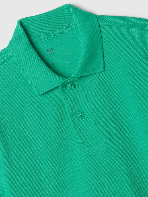 2 of 8 showing, with the color simply green of product Kids Pique Polo Shirt