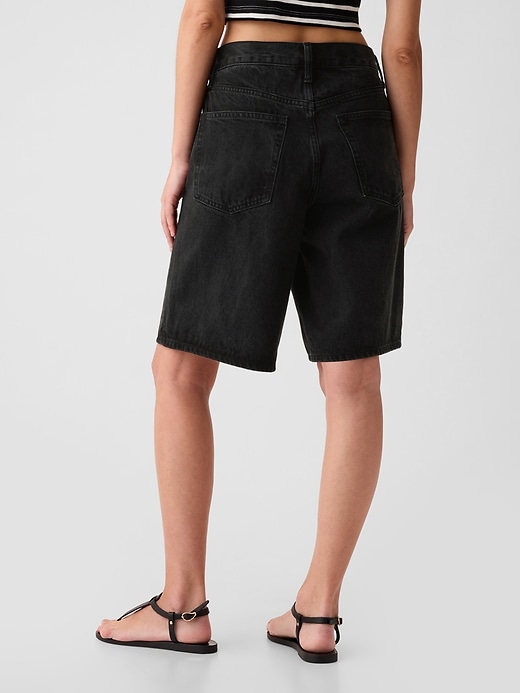 Image number 4 showing, 11.5" Mid Rise Longline Denim Shorts