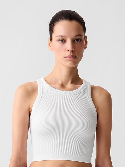 Image number 7 showing, GapFit Seamless Rib Cropped Halter Tank Top