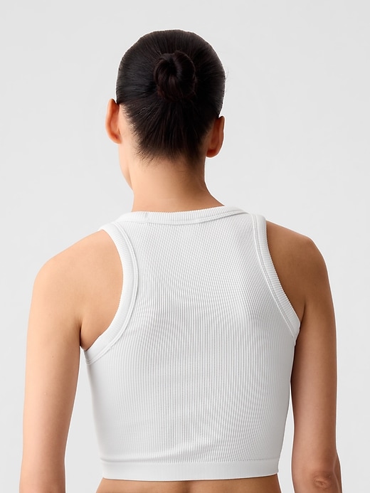 Image number 2 showing, GapFit Seamless Rib Cropped Halter Tank Top