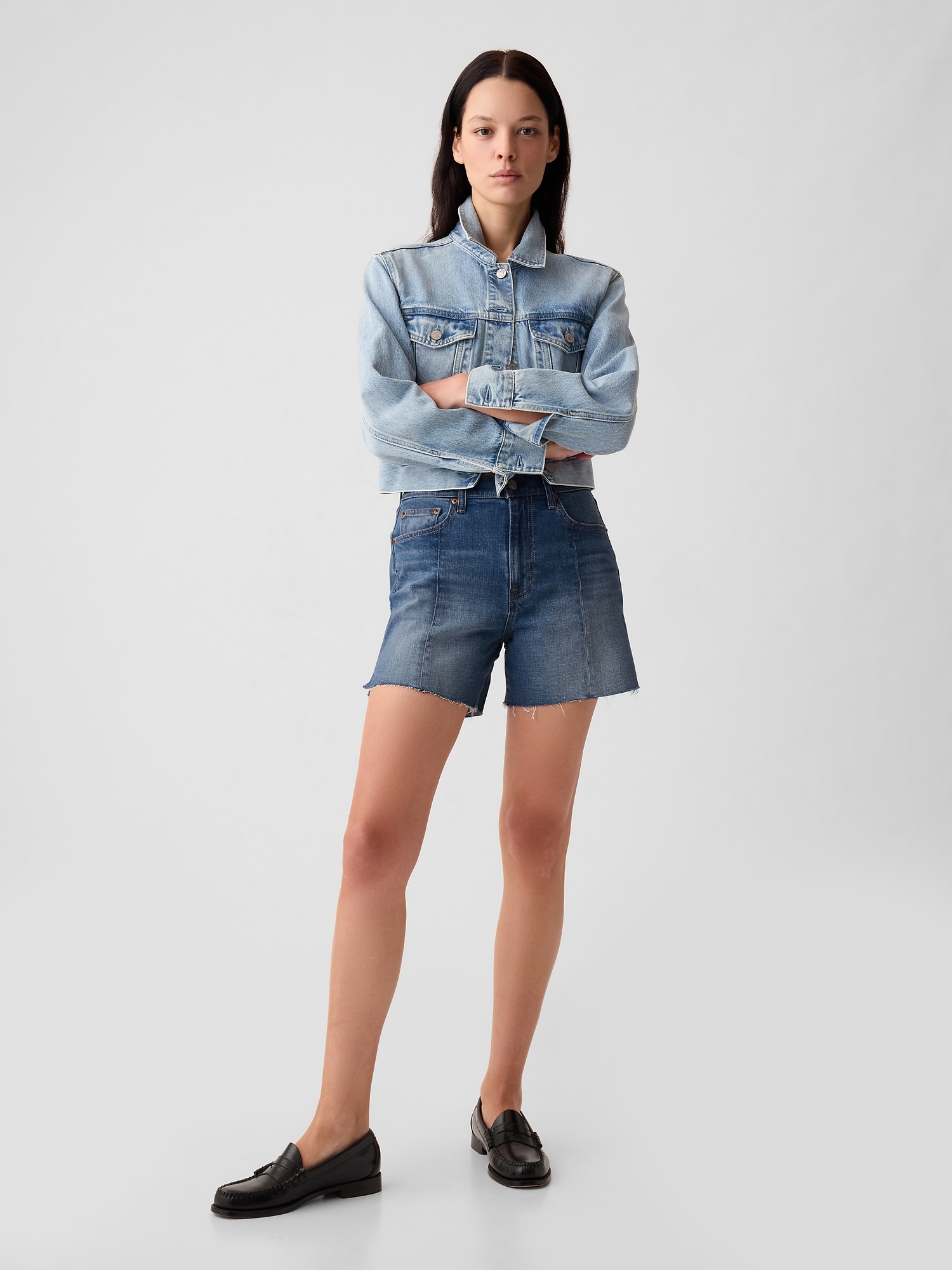 4" High Rise Girlfriend Denim Shorts