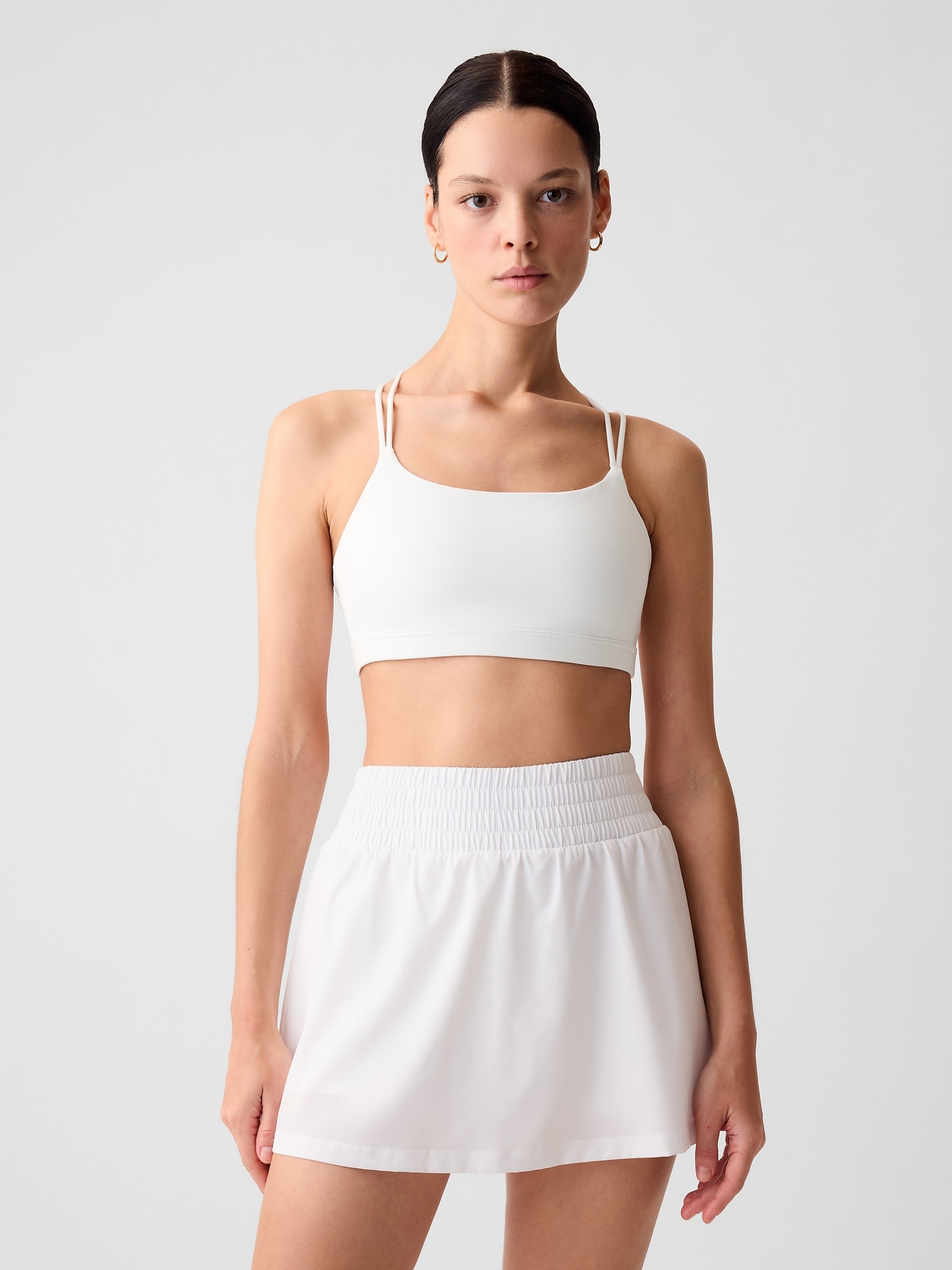 Shop Gap Fit Power Medium Impact Strappy Sports Bra In Optic White