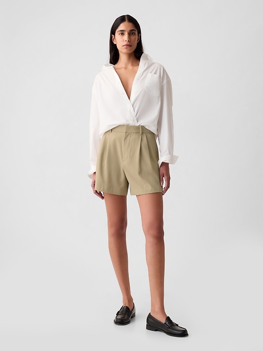 1 of 8 showing, with the color khaki tan of product 365 High Rise Shorts
