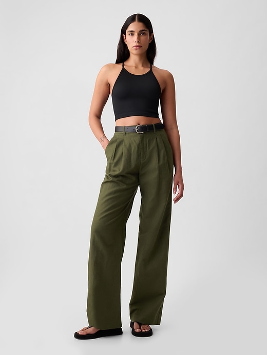 Image number 1 showing, 365 High Rise Linen-Cotton Trousers