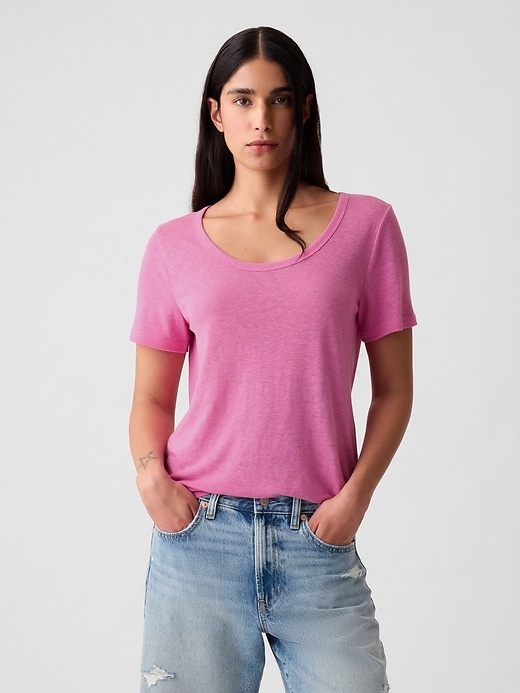 Image number 1 showing, Linen-Blend T-Shirt