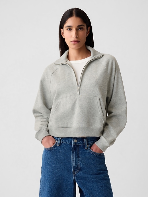 Image number 1 showing, Vintage Soft Cropped Half-Zip Pullover