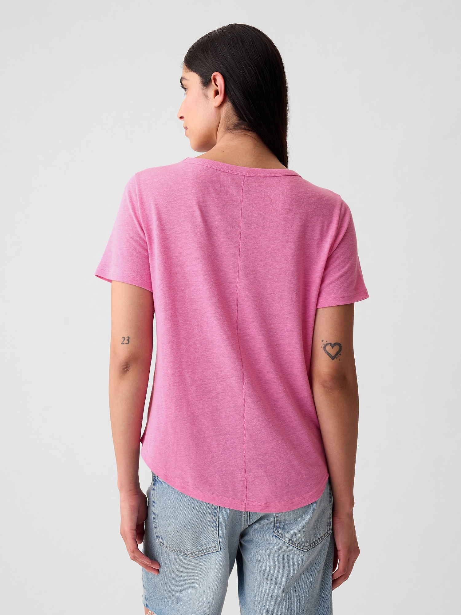Linen blend t shirt gap