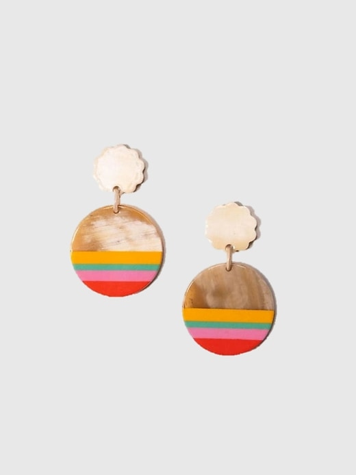 1 of 8 showing, with the color Multi of product Paradise Dipped Circle Earrings