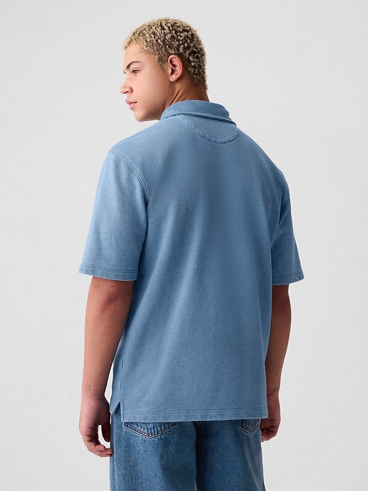 2 of 8 showing, with the color light indigo of product Polo Sweatshirt