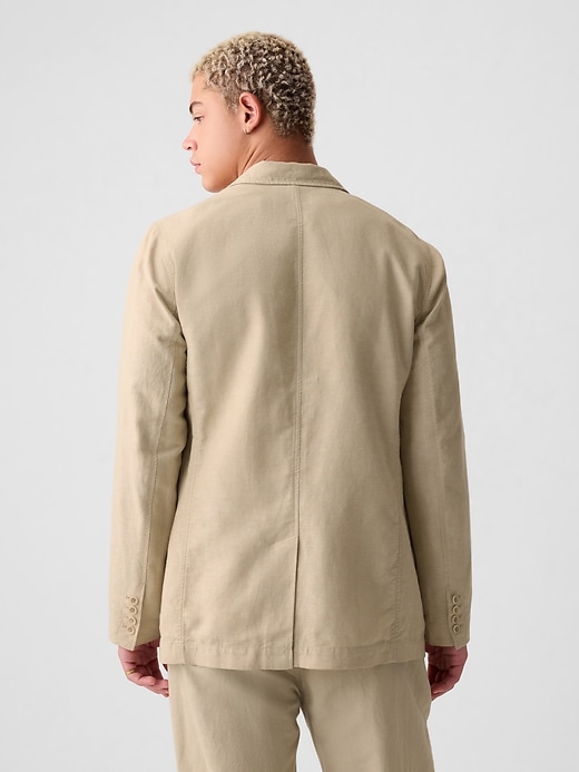 2 of 8 showing, with the color classic khaki of product Linen-Cotton Blazer