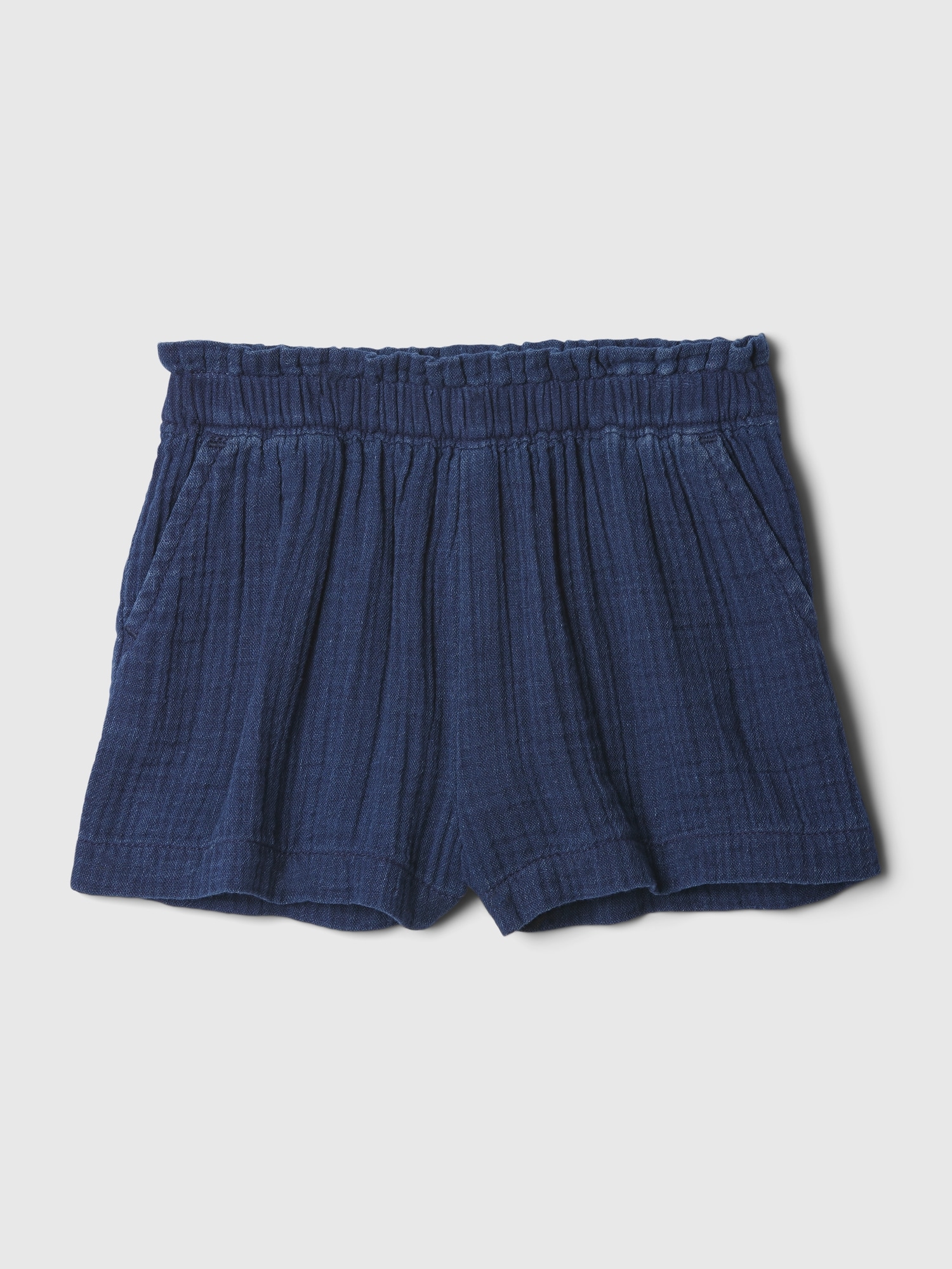 Gap Baby Crinkle Gauze Pull-on Shorts In Dark Wash Indigo Blue
