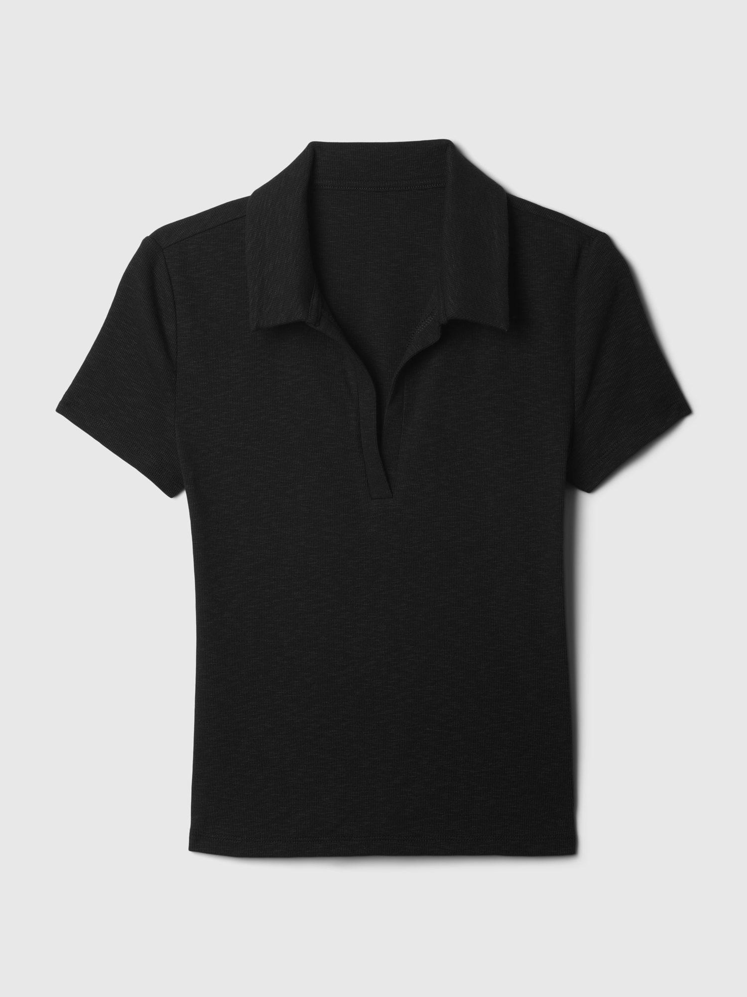 Essential Ribbed Polo Black Essential Ribbed Polo Black