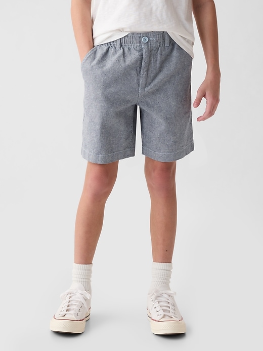 2 of 8 showing, with the color blue pearl of product Kids Linen-Cotton Shorts