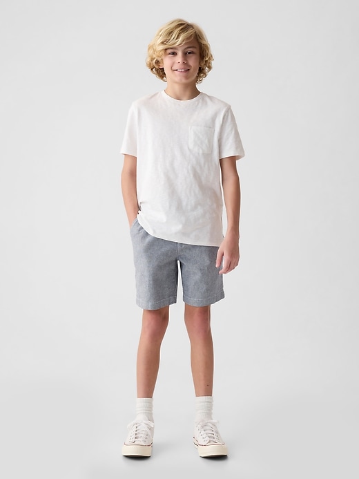 1 of 8 showing, with the color blue pearl of product Kids Linen-Cotton Shorts