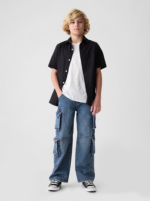 Image number 1 showing, Kids Double Cargo Baggy Jeans