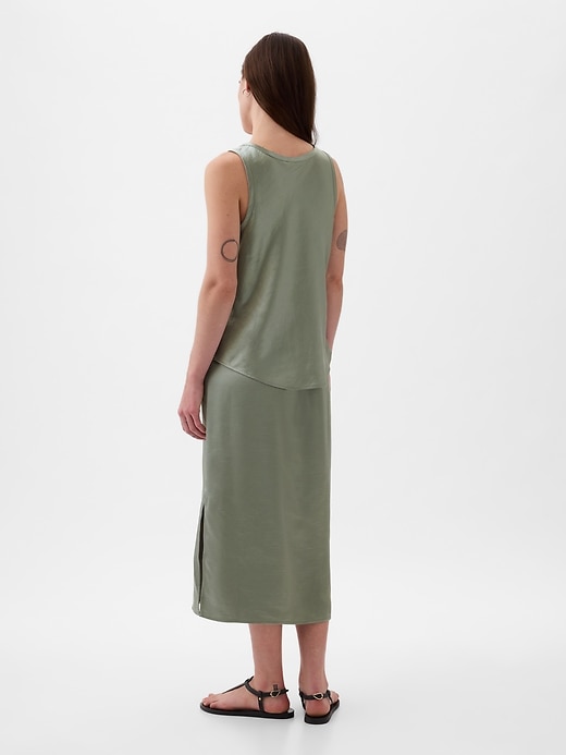 2 of 8 showing, with the color sage green of product Satin Tank Top