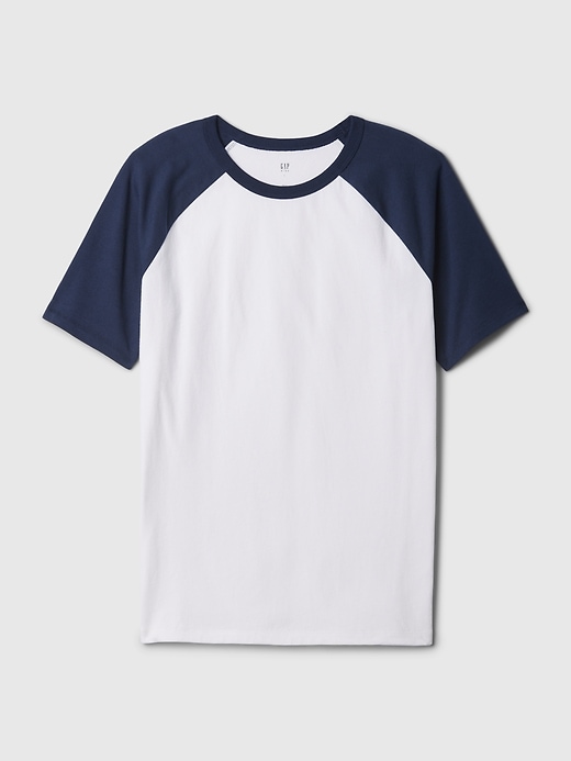 1 of 8 showing, with the color white navy combo of product Kids Raglan T-Shirt