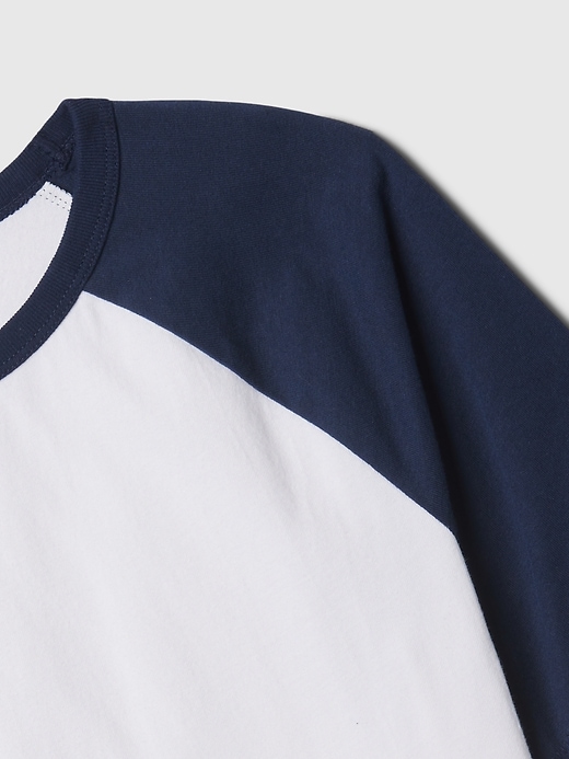 2 of 8 showing, with the color white navy combo of product Kids Raglan T-Shirt