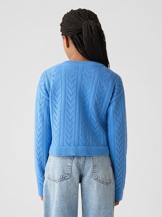 2 of 8 showing, with the color union blue of product Kids Pointelle Sweater
