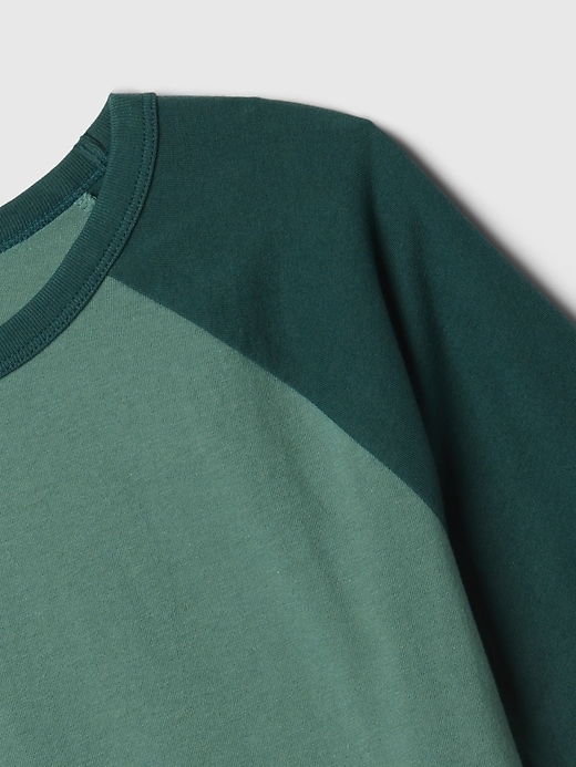 2 of 8 showing, with the color moores green of product Kids Raglan T-Shirt