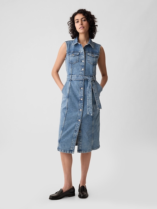 Image number 1 showing, Denim Midi Dress