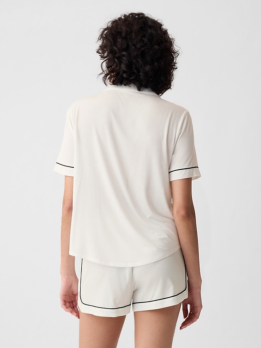 2 of 8 showing, with the color new off white of product Modal Pajama Shirt