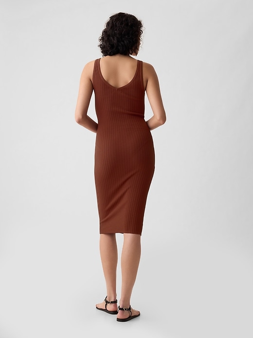 2 of 8 showing, with the color smoked paprika brown of product Rib Tank Dress