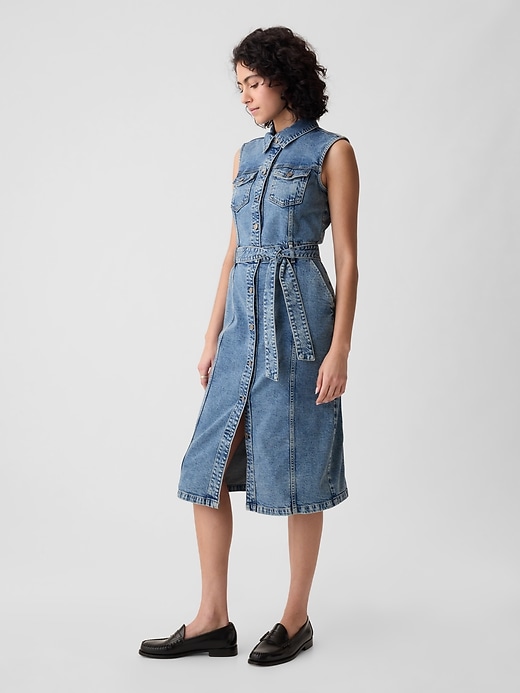 Image number 3 showing, Denim Midi Dress