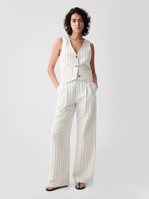 Image number 1 showing, 365 High Rise Linen-Cotton Trousers