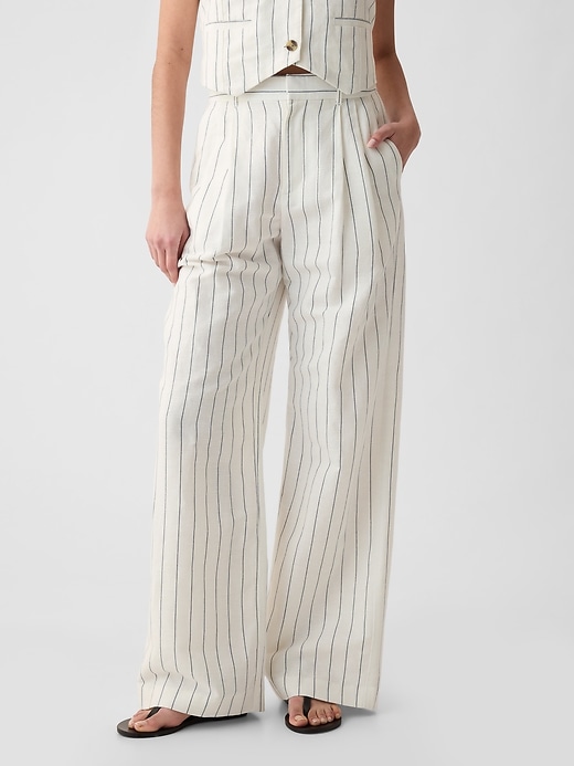 365 High Rise Linen Cotton Trousers gap｜TikTok Search