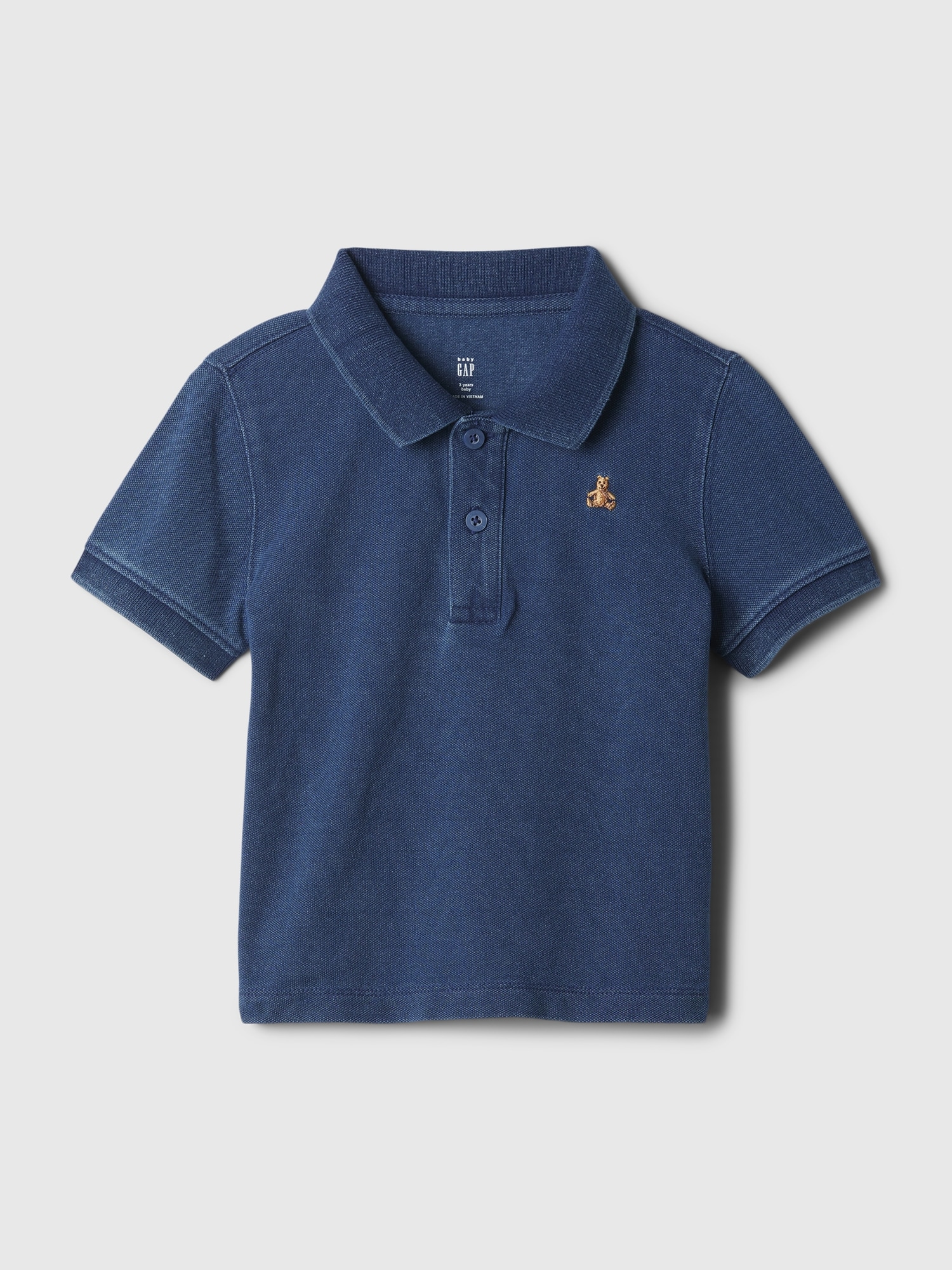 Gap Baby Pique Polo Shirt Shirt In Medium Indigo