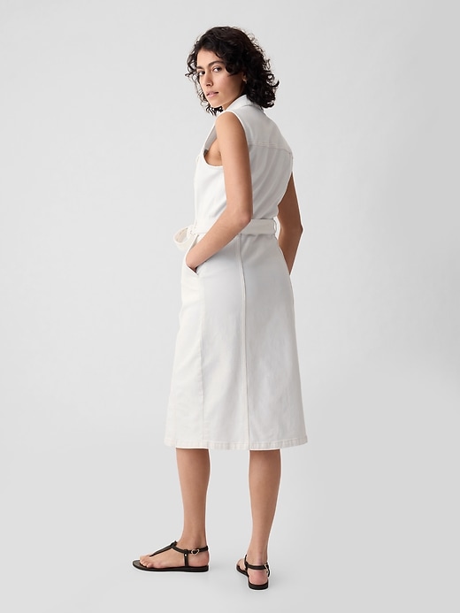 2 of 8 showing, with the color white denim of product Denim Midi Dress