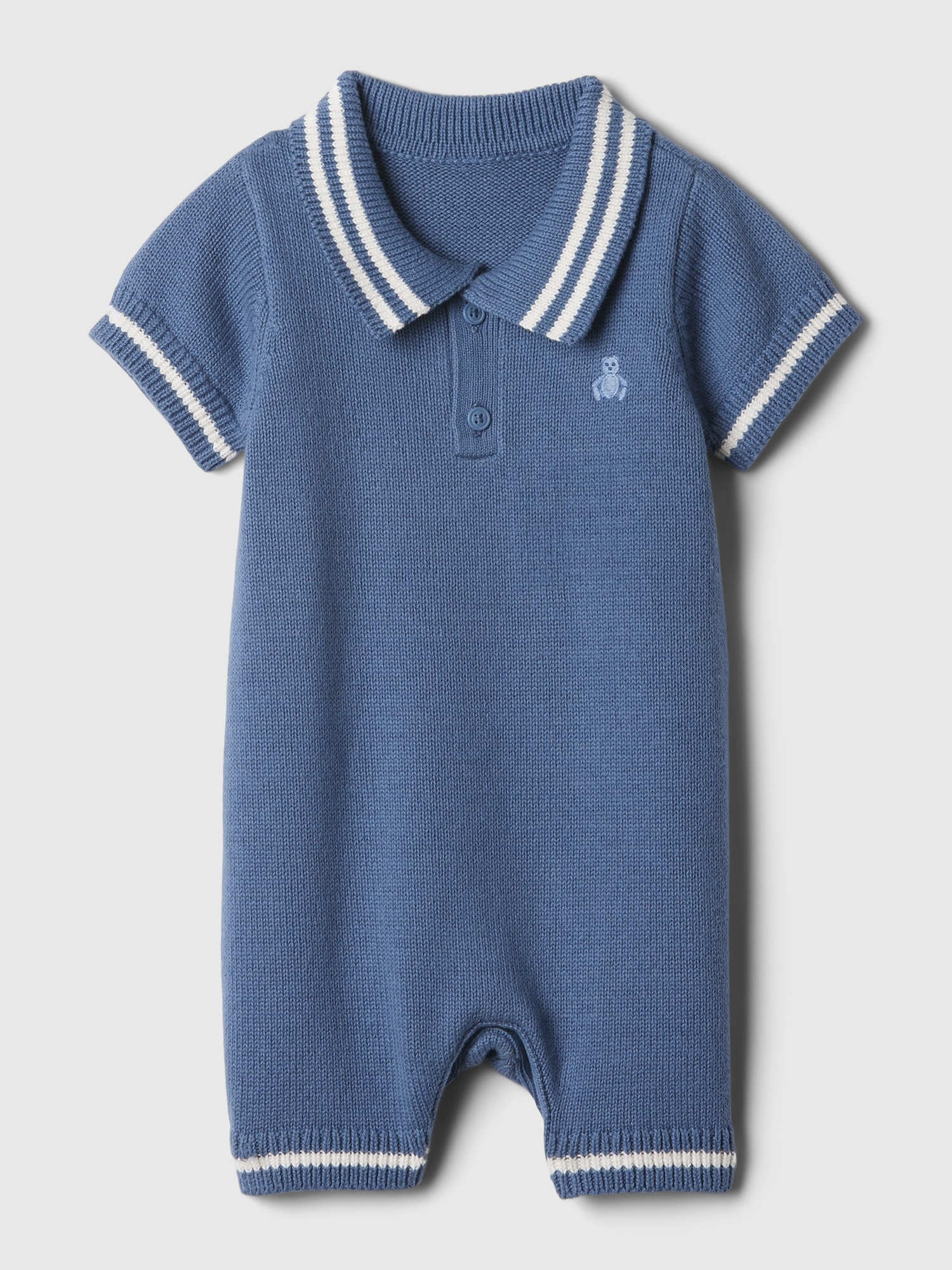 Gap Baby Polo Shirt Sweater Shorty One-piece In Bainbridge Blue