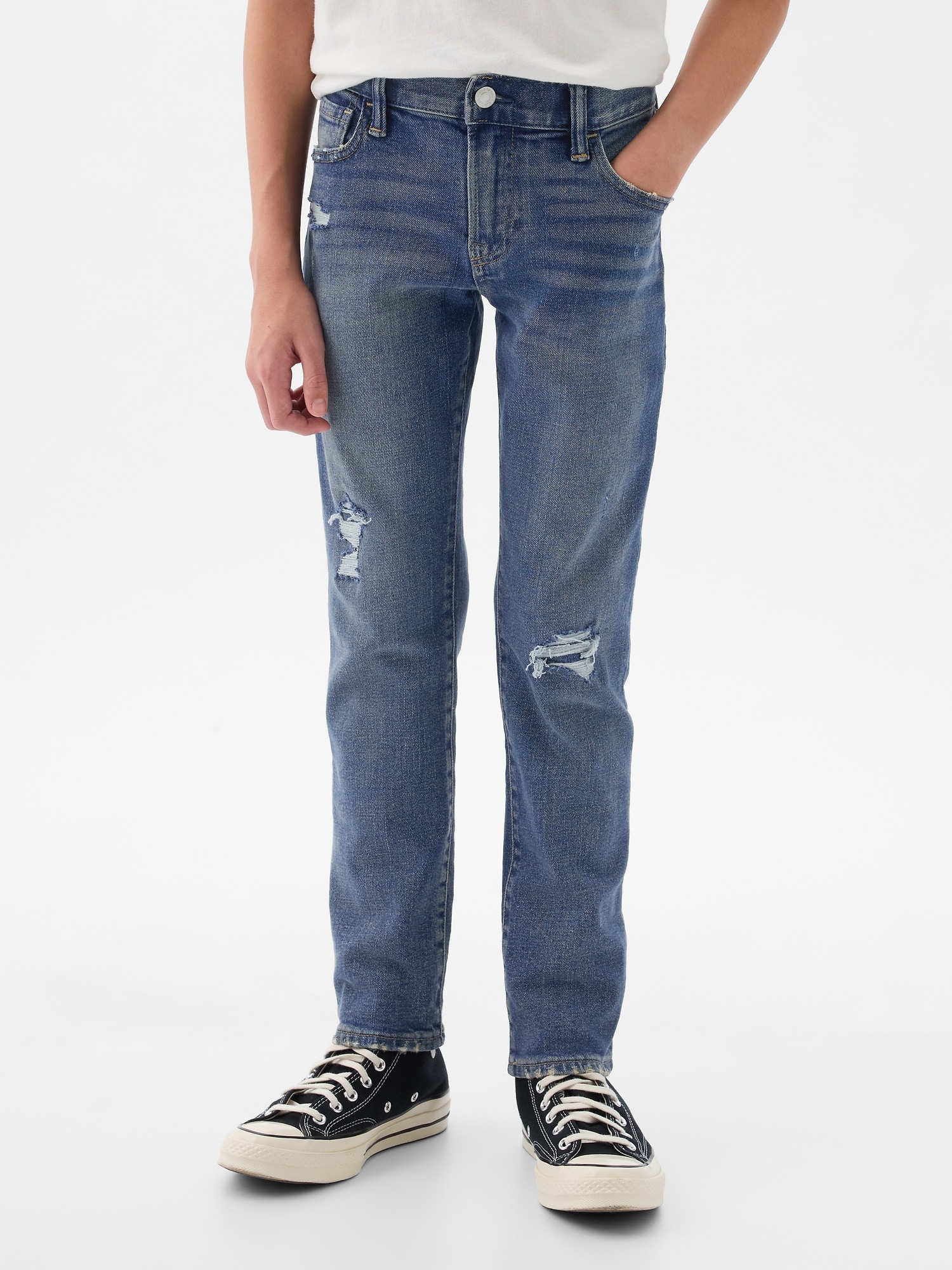Детские джинсы Gap Kids Rip & Repair Slim Jeans — фото 2