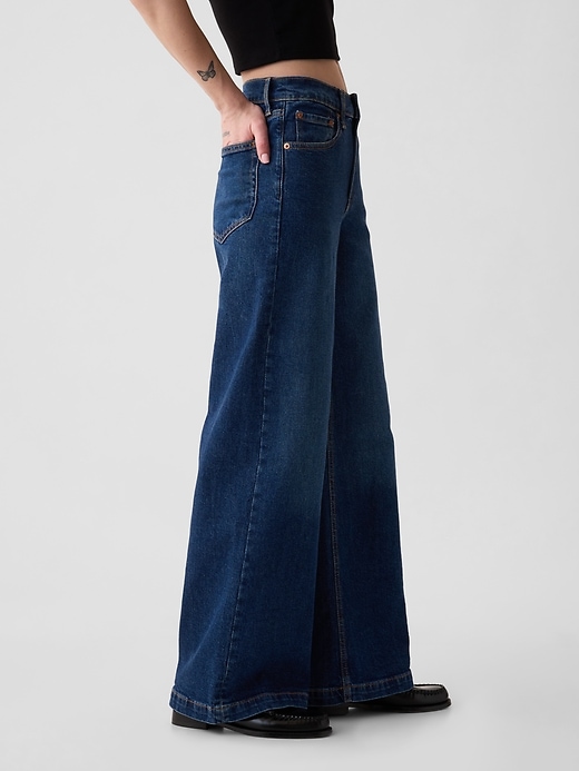 Image number 3 showing, High Rise Stride Wide-Leg Jeans