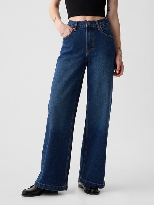 Image number 2 showing, High Rise Stride Wide-Leg Jeans