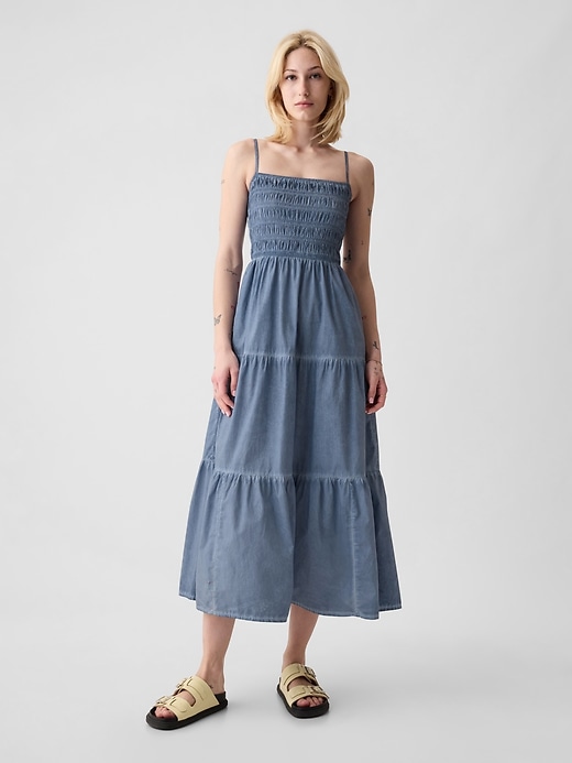 Smocked Tiered Midi Dress