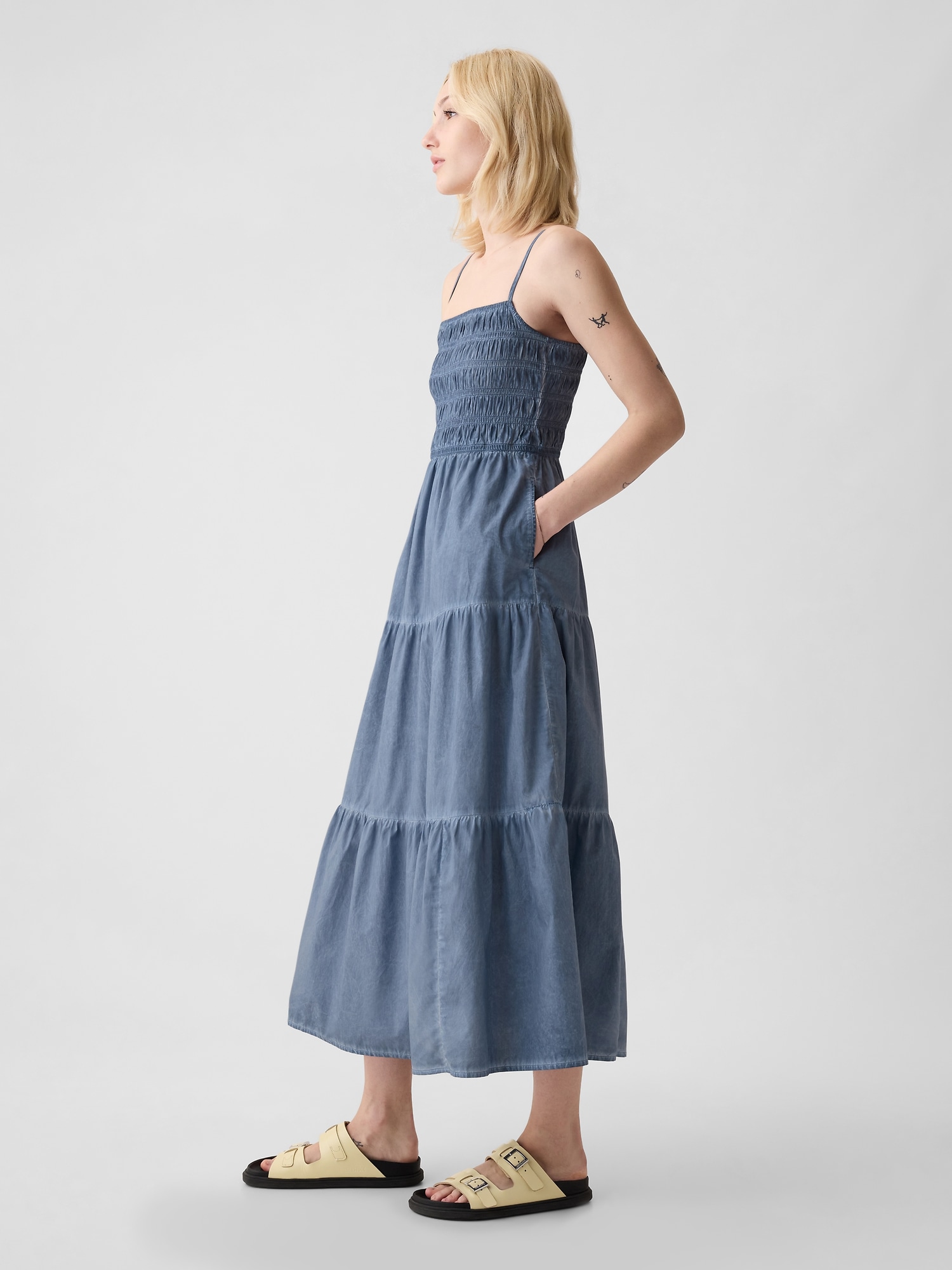 Smocked Tiered Midi Dress | Gap
