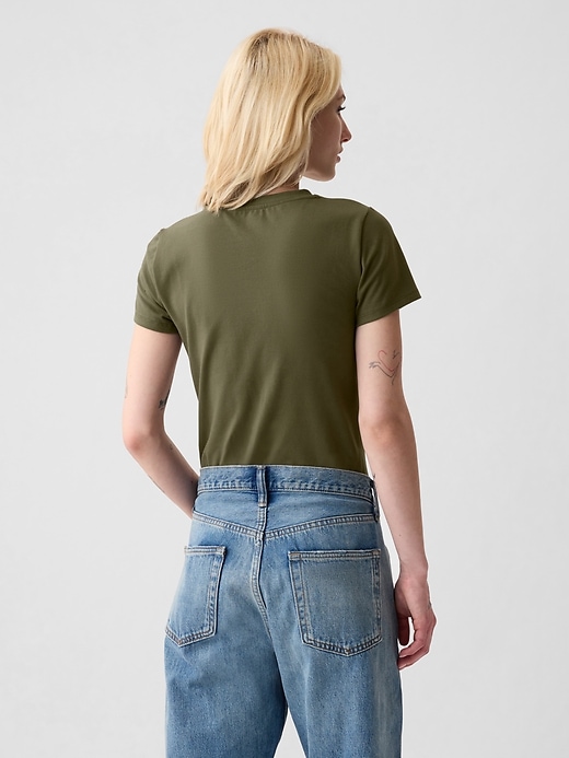 2 of 8 showing, with the color olive green of product Compact Jersey T-Shirt Bodysuit