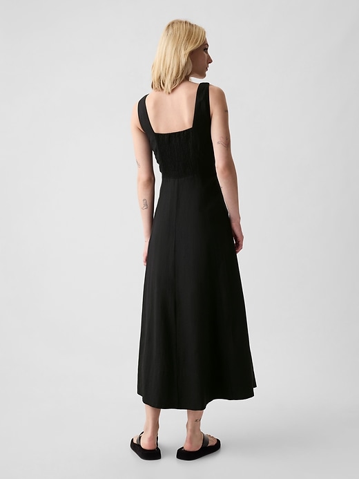 Image number 3 showing, Linen-Blend Midi Dress