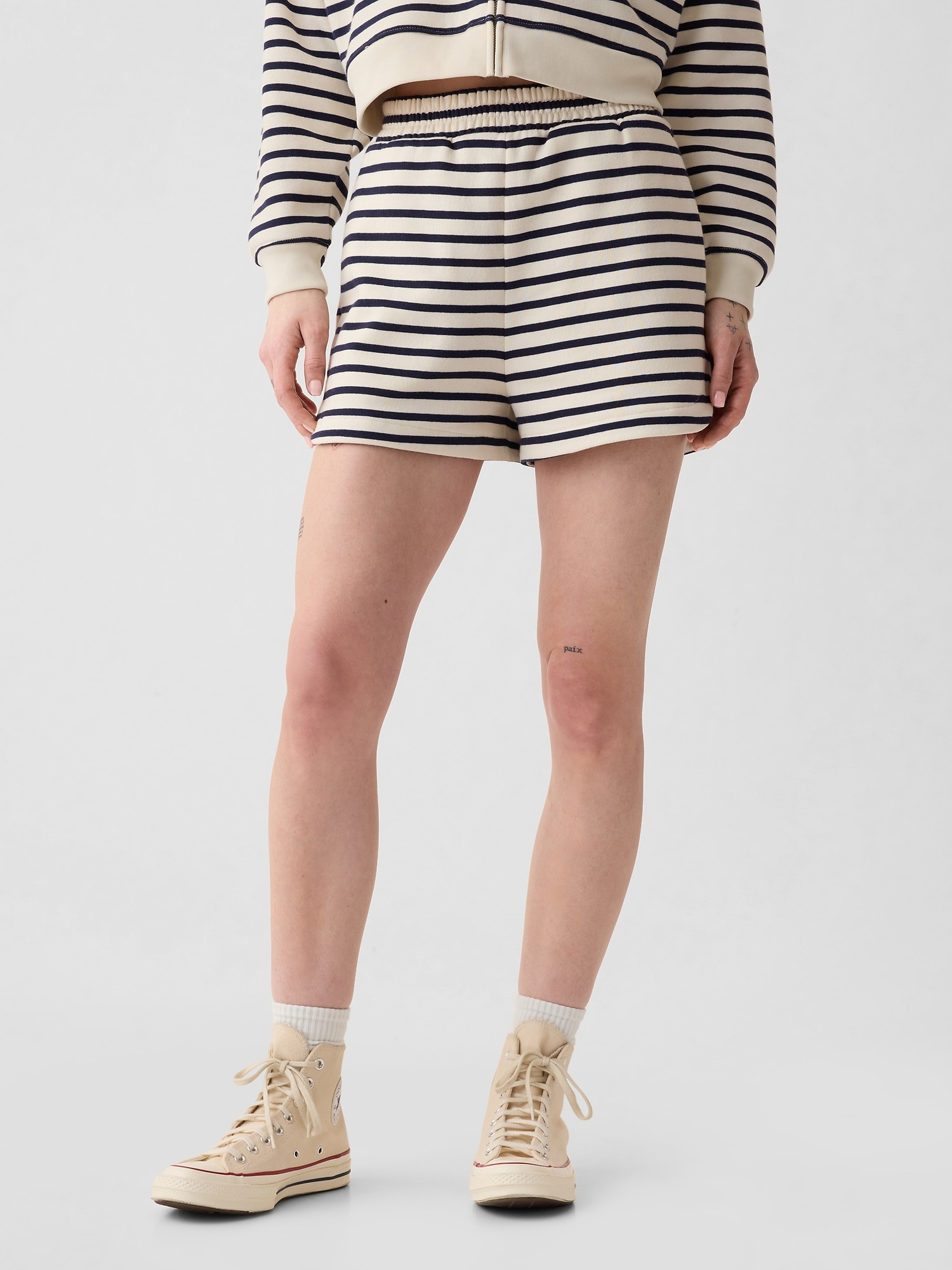 Shop Gap Vintage Soft Dolphin Shorts In Navy Blue & White Stripe